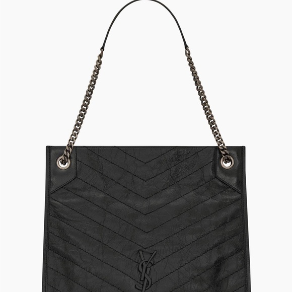 Yves Saint Laurent Black Leather Chain Shoulder Bag - Picture 1 of 4